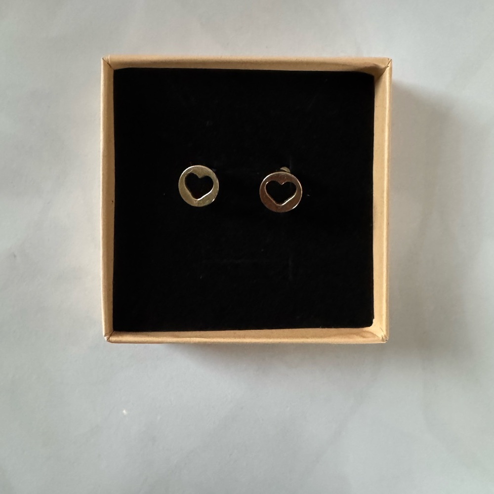 Elegant Gold Heart Stud Earrings